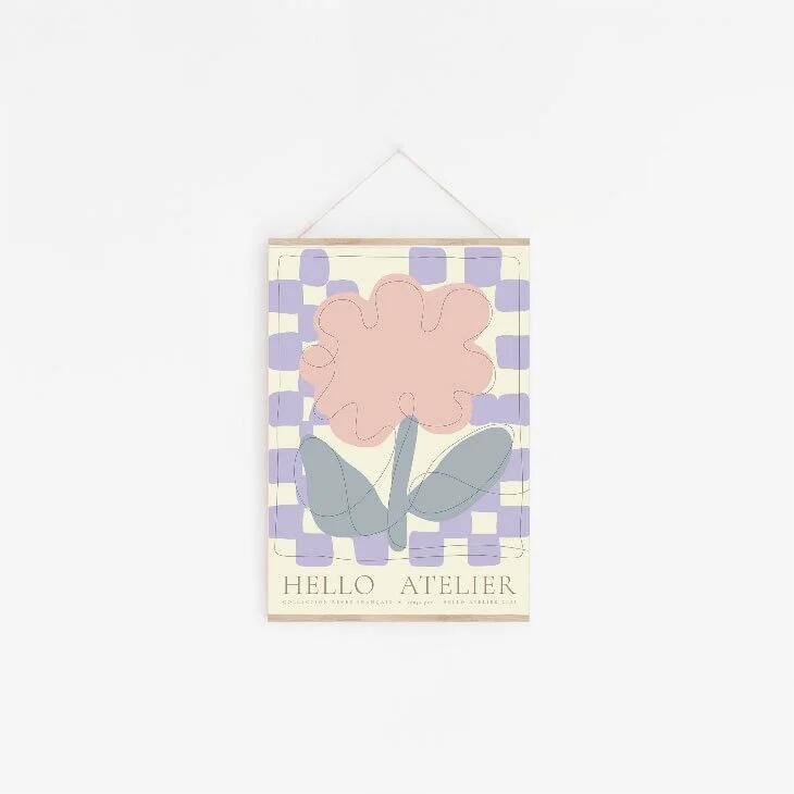 北欧雑貨と音楽 HAFEN ハーフェンのHello Atelier | Fleur | A5 アートプリント/アートポスター 北欧 デンマーク メール便送料無料｜アングル2