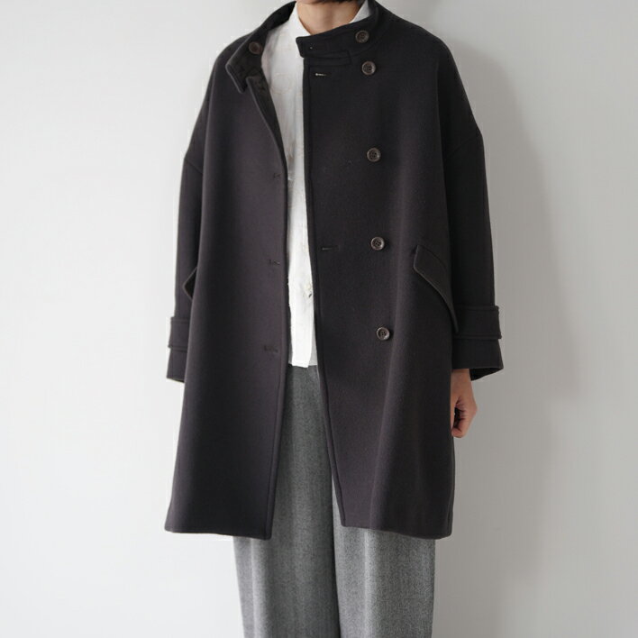 utilite (ユティリテ) | スタンドカラーコート (black / gray) | アウター シンプル お洒落