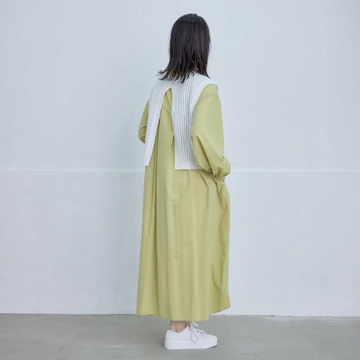 TUTIE. (ツチエ) | ニットベストワンピースレイヤードセット (white) | ワンピース ベスト 2点セット シンプル お洒落