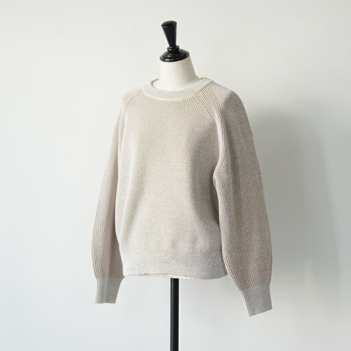 【SALE セール】lelill (レリル) | ドライプレーティング畦プルオーバー (beige / navy) | トップス プルオーバー お洒落 【SALE セール】lelill (レリル) | ドライプレーティング畦プルオーバー (beige / navy) | トップス プルオーバー お洒落