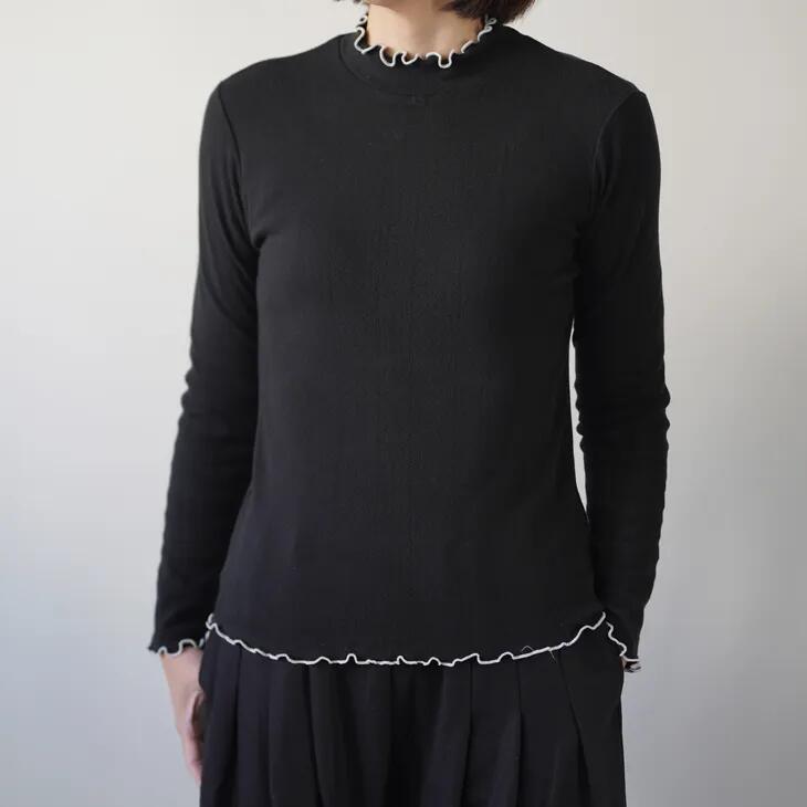 Pont de Chalons (ポンデシャロン) | テレコハイネックプルオーバー (black) | トップス シンプル