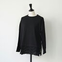 LUEUF (ルフ) | 裾シュリンクレースプルオーバー (black / gray) | トップス プルオーバー お洒落