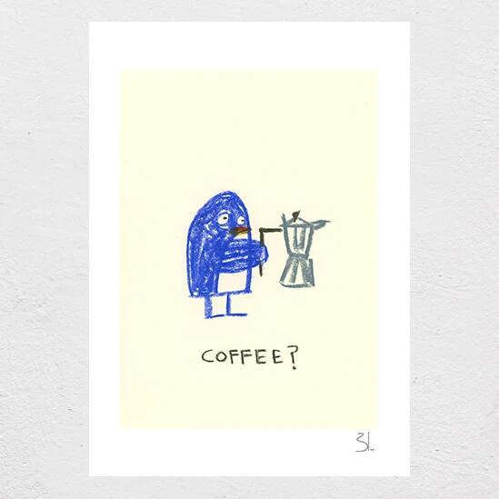 BLANCA GOMEZ | COFFEE OR NOT | A4 アートプリント/ポスター 北欧 スペイン イラスト ブランカゴメス