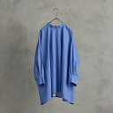the last flower of the afternoon | 明滅する風景 / Back open rectangle blouse (aquablue × white) | トップス お洒落
