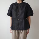 ESTROISLOSE (エストゥロワルーズ) | ライトオンスデニム&シャンブレー パフスリーブブラウス (indigo) | トップス シンプル お洒落