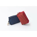 TRICOTE (トリコテ) | STRIPE KNIT POUCH M (pink/blue) | ニットポーチ 小物入れ お洒落 かわいい ストライプ