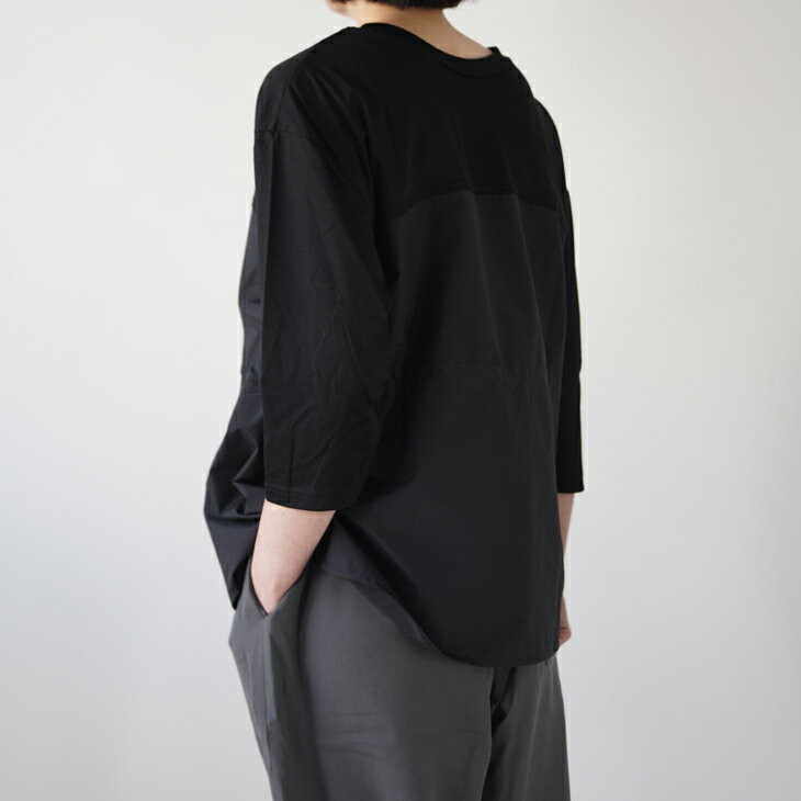 Naru Signature (ナルシグネチャー) | T/C タイプライター 切り替えプルオーバー (black) | トップス お洒落