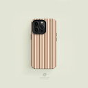 CASE-FACE | Striped Mocha and Cream MagSafe iPhoneケース (iPhone 16/16 pro/16 pro max/15) アイフォン アイフォンケース カバー シンプル おしゃれ 耐衝撃 マグセーフ対応 スマホケース ワイヤレス充電対応 北欧デザイン ミニマリスト