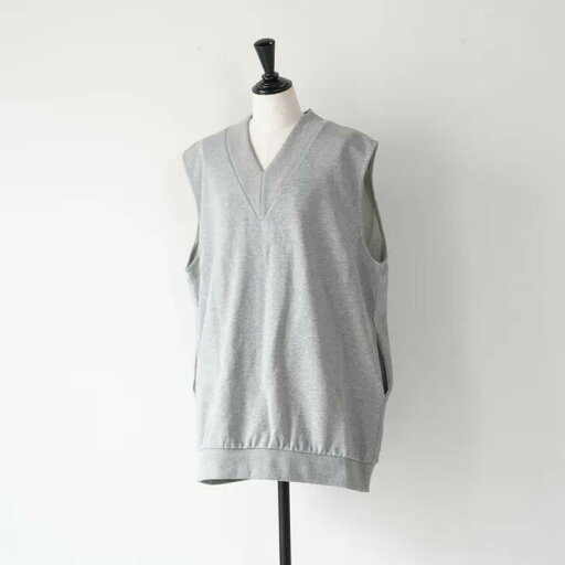 euphoric' (ユーフォリック) | V-neck Vest (moku gray) | トップス 杢グレー オーバーサイズ スウェットベスト euphoric' (ユーフォリック) | V-neck Vest (moku gray) | トップス 杢グレー オーバーサイズ スウェットベスト