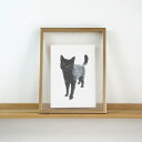 COLOR WATERCOLOR | Black Cat Art Print #6 | A4 アートプリント/ポスター メール便送料無料 北欧 シンプル おしゃ...