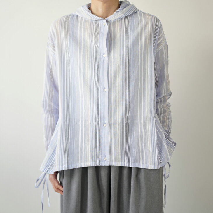 ��ǯ�ۤ�������ʡ�ޥ������DIARIES (�������꡼��) | HOODED SHIRT (sax multistripe) | �ȥåץ� ����� ����ץ�