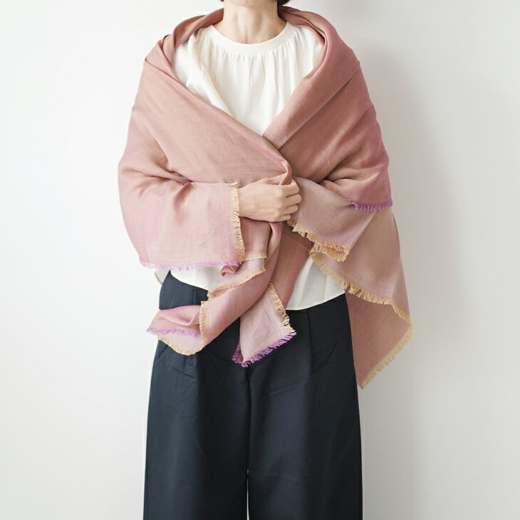 【再入荷】hatsutoki(ハツトキ) | w-face ストール (カシス) | サイズL 送料無料 ストール ハツトキ ナチュラル シンプル 播州織 日本製 レディース ショール おしゃれ トラベル 旅行 無地 ギフト プレゼント 母の日 30代 40代 50代