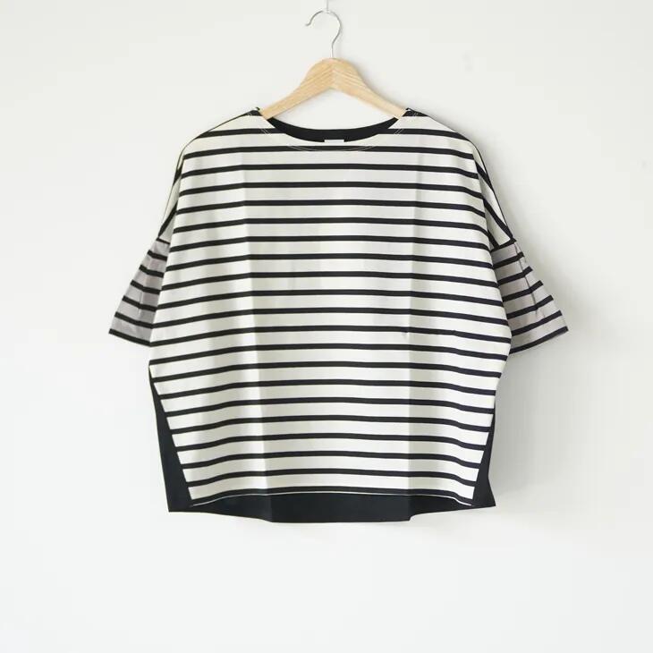 Pont de Chalons (ポンデシャロン) | クレイジーボーダーT (オフホワイトxトープ/ネイビーxベージュ) | トップス Tシャツ カットソー 半袖