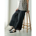 Pont de Chalons (ポンデシャロン) | レースワイドペチパンツ (ブラック/オフホワイト) one size | ペチパンツ インナー