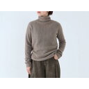 FACTORY (ファクトリー) | ブラックカシミヤ リブタートルセーター (グレージュ) | ニット 秋冬 25AW