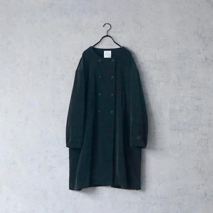 【SALE セール】MAGALI | オールドヴィンテージコットン・ダブルボタンコート (ブラック) | マガリ ジャケット コート シンプル 冬服 25AW auc-hafen-10031079 北欧雑貨と音楽 HAFEN ハーフェン サンプル画像2