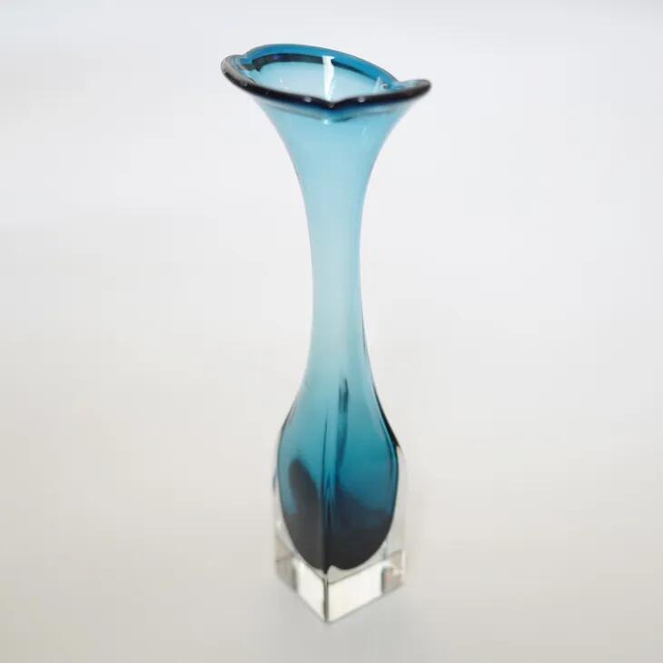 樂天商城 - Glasbruk Aseda (by Bo Borgstrom) | smoky blue tall glass vase 1960's | 北欧ヴィンテージ ガラス スウェーデン