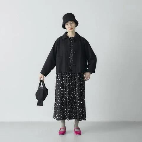 Rakuten - Cion(シオン) | ウール混ショートシャツジャケット (ブラック) | ジャケット アウター レディース 25AW