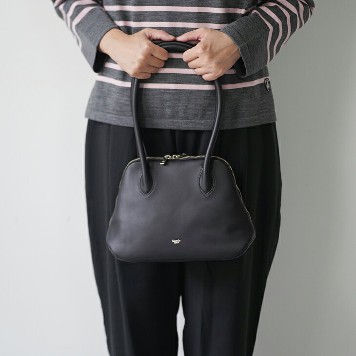 クレドラン ハンドバッグ blancle (ブランクレ) | OILED SMOOTH LEATHER WARP BOSTON (black) | ボストンバッグ