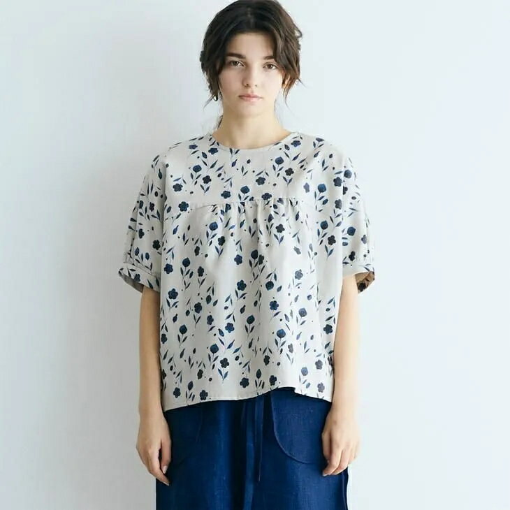 Rakuten - MAGALI | Fleur de brume コットンリネン・ルーミープルオーバー (ダスティブルー) | マガリ トップス プルーバー ブラウス