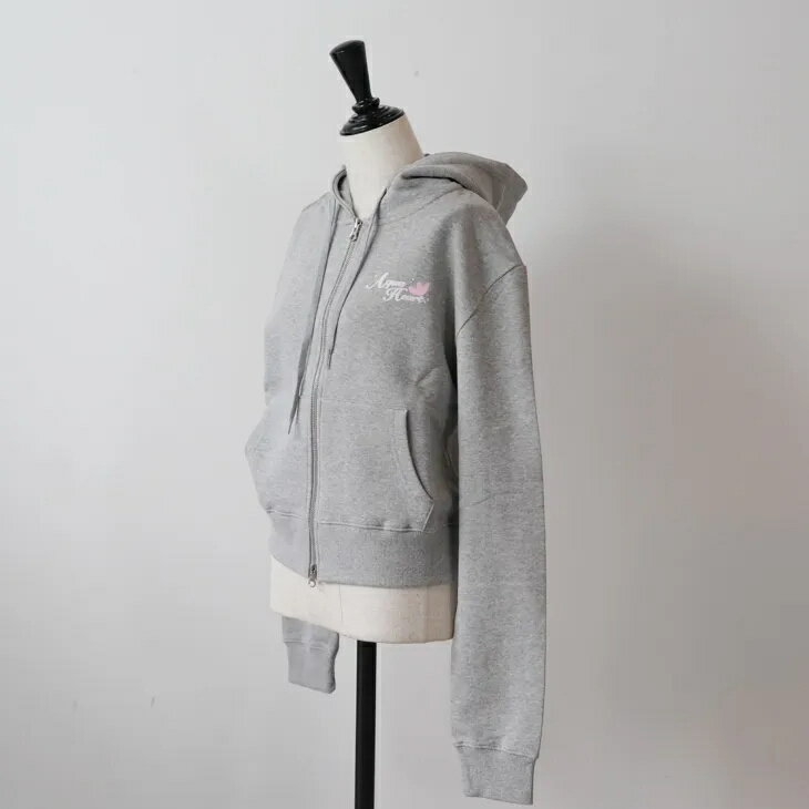 Rakuten - PISCESS (パイシス) | Agua Heart Hood Zip Up (melange grey/brown) | フードパーカー フーディー 韓国