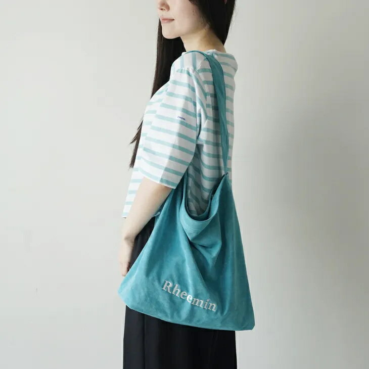 Rakuten - Rheemin (リーミン) | SUEDE LETTER BAG (sky blue) | スウェードレターバッグ トートバッグ 韓国