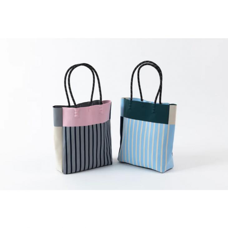 樂天商城 - TRICOTE (トリコテ) | STRIPED KNIT TOTE BAG (gray/blue) | バッグ ニットトートバッグ トリコテ