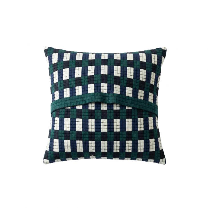 TRICOTE (トリコテ) | CHECKED PIXEL KNIT CUSHION COVER (green) | クッションカバー リビング シンプル トリコテ [2]