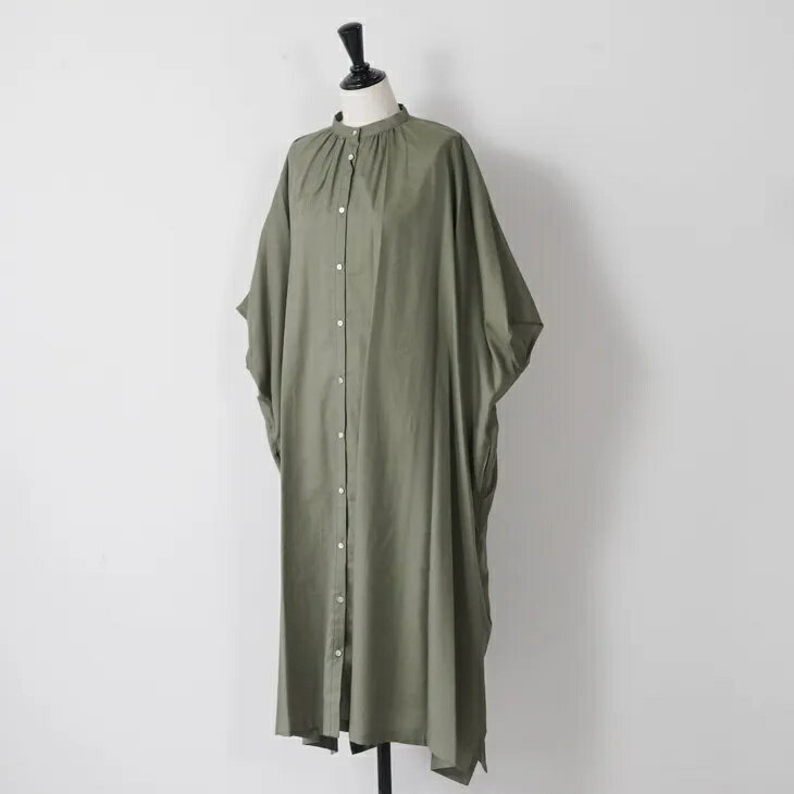 Rakuten - utilite (ユティリテ) | コットンシルク ボックスワンピース (カーキ/コン) | ドレス 軽量 春夏 26ss