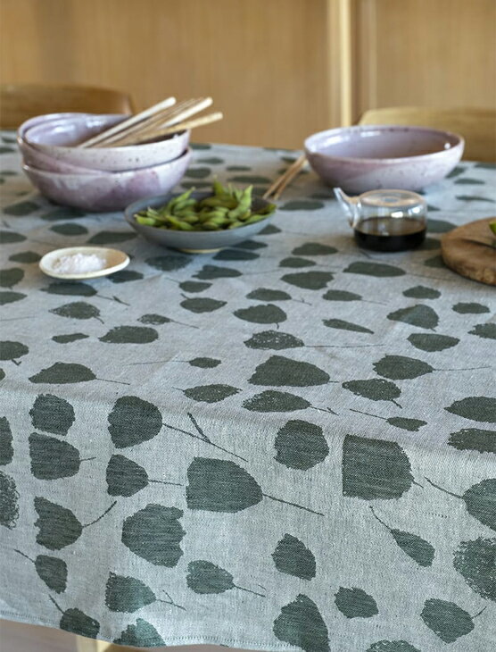 【年越し・新春福袋セール】FINE LITTLE DAY | BOUQUET TABLECLOTH - GREEN (147x250cm) (45112-52) | テーブルクロス【北欧 リネン ナチュラル】