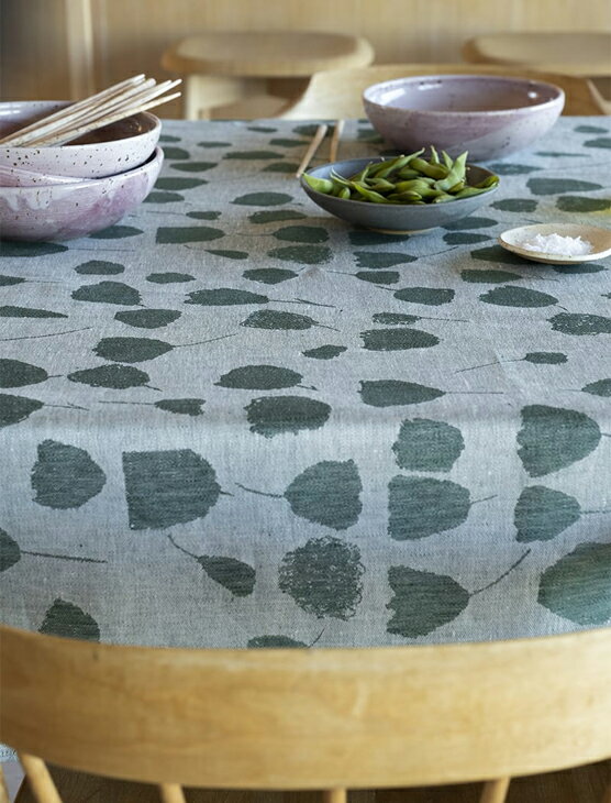 【年越し・新春福袋セール】FINE LITTLE DAY | BOUQUET TABLECLOTH - GREEN (147x250cm) (45112-52) | テーブルクロス【北欧 リネン ナチュラル】