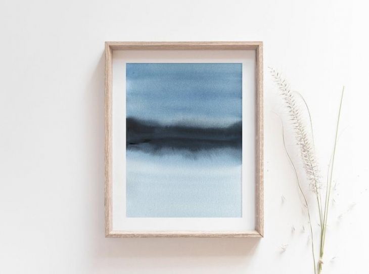 ANNA MABELLA | Abstract Blue Landscape Print | A3 アートプリント/ポスター 北欧 アブストラクト 水彩 おすすめ かっこいい 人気 モダン インテリア 北欧 ギフト プレゼント 雑貨 北欧 a3 …