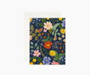 RIFLE PAPER CO. | STRAWBERRY FIELDS NAVY (GCM176) | グリーティングカード【ライフルペーパー ステーショナリー 手紙 ギフト】