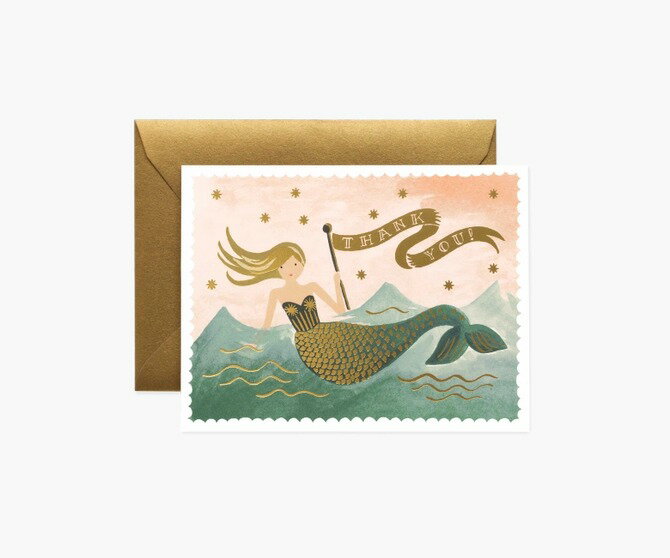 RIFLE PAPER CO. | MERMAID THANK YOU (GCT028) | グリーティングカード【ライフルペーパー ステーショナリー 手紙 ギ...