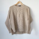 aran woolen mills vented aran sweater (beige) 送料無料 セータートップス ウール おしゃれ