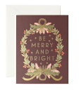 RIFLE PAPER CO. | BE MERRY AND BRIGHT WREATH (GCX030) | クリスマス | グリーティングカード