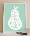 【SALE セール】OLD ENGLISH CO. | PEAR PRINT (WHITE/DUCK EGG BACKGROUND) | A3 アートプリント/...