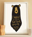 【メール便送料無料】OLD ENGLISH CO. | BEAR HUG PRINT (BLACK AND GOLD/WHITE BACKGROUND) | A...