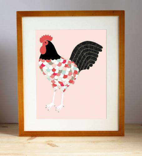 GINGIBER | BARNYARD ROOSTER ART PRINT | アートプリント/ポスター【レターサイズ】