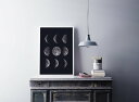 LOVELY POSTERS MOON PHASES A3 アートプリント/ポスター【北欧 シンプル おしゃれ】