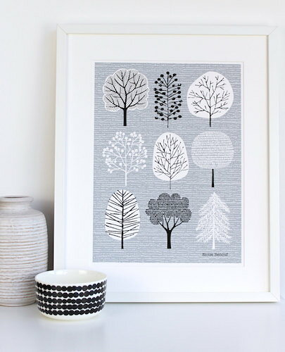 北欧雑貨と音楽 HAFEN ハーフェンのELOISE RENOUF | I LOVE TREES NO2 | A3 アートプリント/ポスター 【北欧 シンプル おしゃれ】｜アングル3