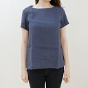 not PERFECT LINEN BASIC LINEN T SHIRT (charcoal) シャツ レディース UK8/S