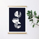 LACE & STRIPES | CIRCLES II PRINT (blue) | A4 アートプリント / ポスター【メール便送料無料】