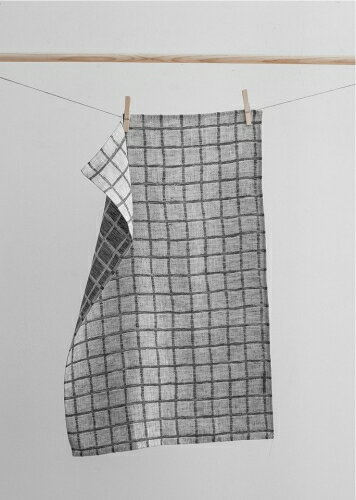 FINE LITTLE DAY | RUTIG JACQUARD WOVEN TEA TOWEL - BLACK (no.30112-1) | å󥯥(47 x 70 cm)
