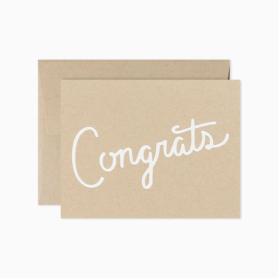 EVERMORE PAPER CO. | MODERN CALLIGRAPHY CONGRATS CARD | グリーティングカード（型抜き）