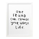 【SALE セール】【メール便送料無料】OLD ENGLISH CO. | ONE FRIEND CAN CHANGE YOUR LIFE PRINT (bla...