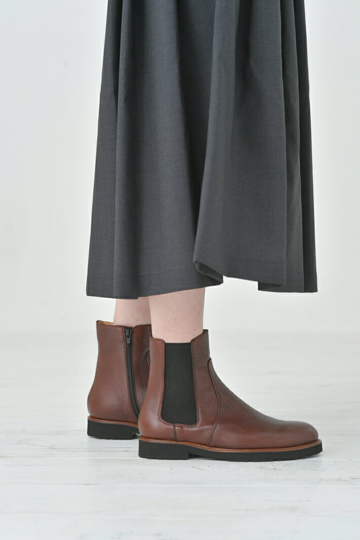 【SALE セール】Dell Arte デラールテ | side gore zip boots brown | サイドゴアジップブーツ 38 24cm 