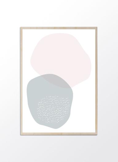 PROJECT NORD | BLUE AND PINK CIRCLE SHAPES | アートプリント/ポスター (50x70cm)【北欧 デンマーク シンプル おしゃれ】 ポスター 雑貨 おしゃれ 雑貨 インテリアパネル ポスター モダン インテリア 誕生日プレゼント アート アートパネル インテリア 絵 壁掛け