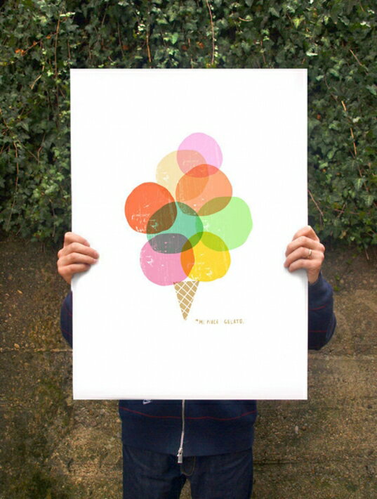 ANEK | Mi piace gelato - Ice cream print | ȥץ/ݥ (50x70cm)̲ ...