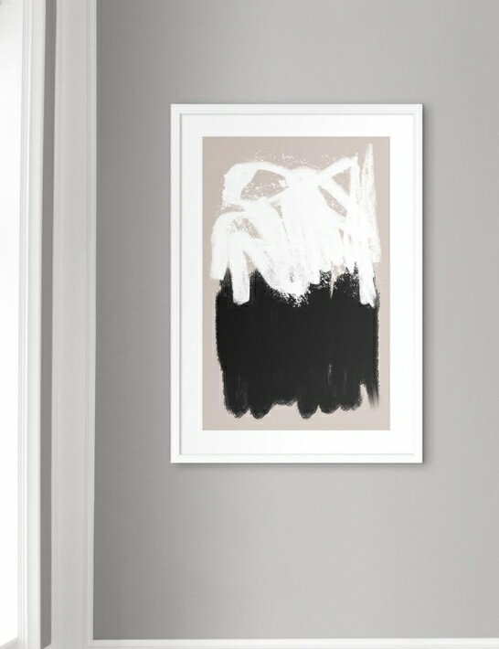 NOUROM | BEIGE AND BLACK ABSTRACT #1 | アートプリント/ポスター (50x70cm)【北欧 シンプル ミニマル インテリア おしゃれ】